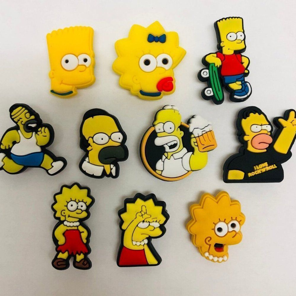 10 Simpsons Shoe Charms - Made for Crocs - Picture 1 of 1